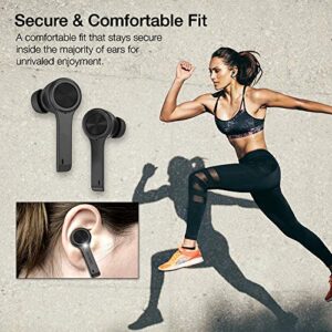 XClear Wireless Earbuds with Immersive Sounds True 5.0 Bluetooth in-Ear Headphones with Charging Case/Quick-Pairing Stereo Calls/Built-in Microphones/IPX5 Sweatproof/Pumping Bass for Sports Black