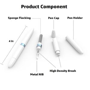 GOALSEN Wireless Earbuds Cleaning Tool 4in1 Equipped with a Flocked Sponge, a Metal Pen Tip, and 2 High-Density Brush Small Thing with a Big Effect Bluetooth Headphones Cleaning Pen -Blue