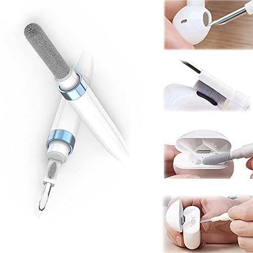 GOALSEN Wireless Earbuds Cleaning Tool 4in1 Equipped with a Flocked Sponge, a Metal Pen Tip, and 2 High-Density Brush Small Thing with a Big Effect Bluetooth Headphones Cleaning Pen -Blue