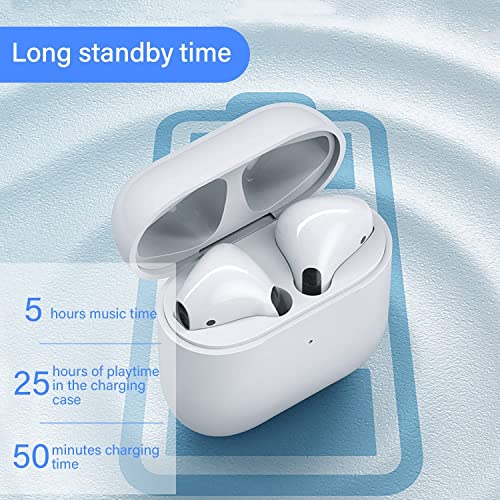 Wireless Earbuds Bluetooth Headphones IPX7 Waterproof Bluetooth Earbuds 25H Playtime Headset with Charging Case Wireless Bluetooth Earphones with Mic for iPhone/Samsung/Android (White)