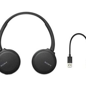 Sony WH-CH510 Wireless Bluetooth Headphones with Mic, 35 Hours Battery Life with Quick Charge, On-ear Style, Hands-Free Call, Voice Assistant - Black