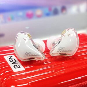 BASN Bmaster Triple Drivers in Ear Monitor Headphone with Two Detachable Cables Fit in Ear Suitable for Audio Engineer, Musician (White)