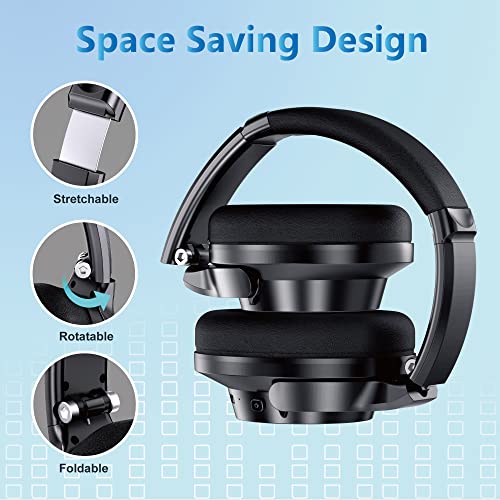 Emuael Bluetooth Headphones Wireless,70H Playtime and 3 EQ Music Modes Over Ear Headphones with Microphone,Foldable Lightweight Headset with Hi-Fi Stereo,Deep Bass for Work Out,Cellphone,PC,TV.