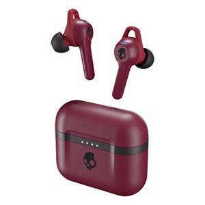 skullcandy indy evo true wireless in-ear bluetooth earbuds, compatible with iphone and android / charging case and microphone / great for gym, sports, and gaming, ip55 water dust resistant – red