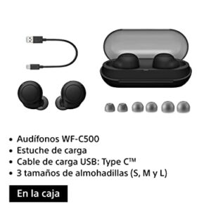 Sony WF-C500 Truly Wireless In-Ear Bluetooth Earbud Headphones with Mic - Black (Renewed)