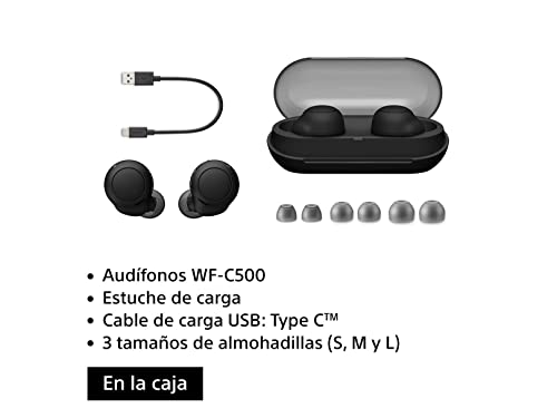 Sony WF-C500 Truly Wireless In-Ear Bluetooth Earbud Headphones with Mic - Black (Renewed)