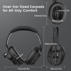 EKSA Bluetooth Headsets with Microphone & USB Dongle, 30 Hours Talk Time & 33ft Range, AI Environmental Noise Cancelling Mic, Over-Ear Wireless Headphone for PC/Laptop/Computer/Home/Work/Office/Zoom