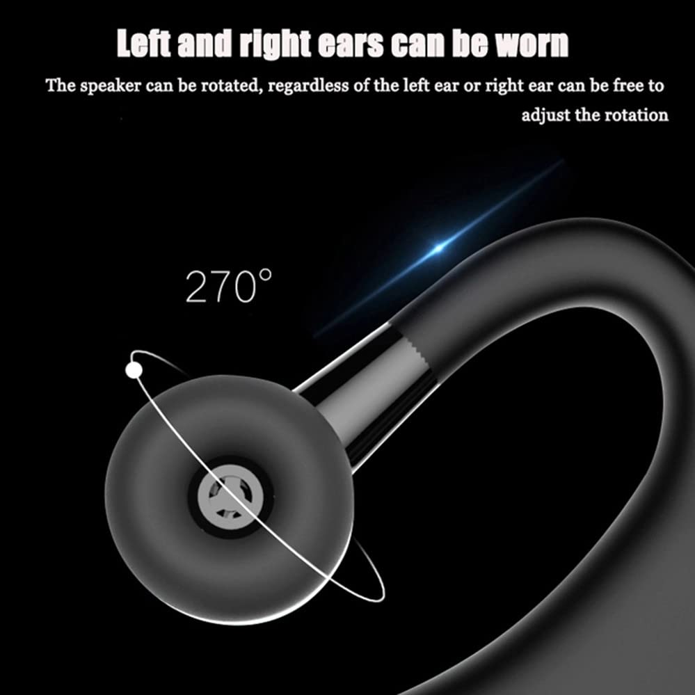 ISCREM Bluetooth Headset Wireless Business Single earpiece Voice Answer in Ear Earbuds for Trucker Driving Running 10 Hour Battery Noise Cancelling Headphones Black V9