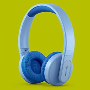 Philips K4206 Kids Wireless On-Ear Headphones, Bluetooth + Cable Connection, 85dB Limit for Safer Hearing, Built-in Mic, 28 Hours Play time, Parental Controls via Philips Headphones