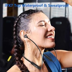 Bluetooth Headphones Wireless Earbuds - NANAMI Sports Magnetic Neckband Wireless Headsets, HiFi Stereo Deep Bass Bluetooth 5.0 Earphones IPX7 Waterproof with Mic for Gym Workout Running 15h Playtime