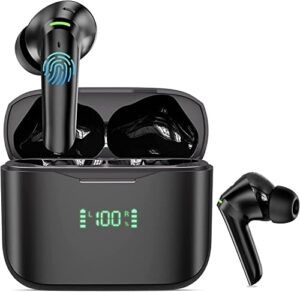 ear buds wireless bluetooth earbuds,noise cancelling wireless earbuds with 4 micro,80h long playtime ipx7 waterproof hifi stereo bluetooth 5.3 headphone for android ios cell phone/computer /laptop