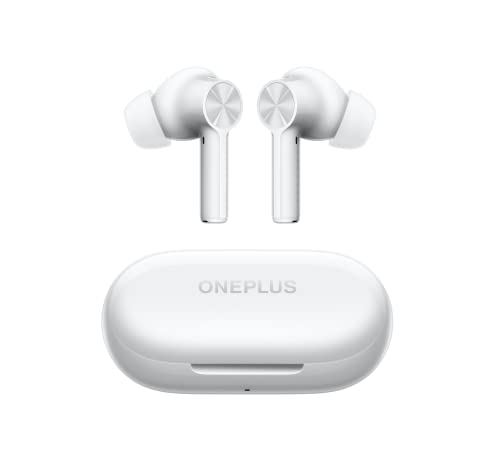 OnePlus Buds Z2 True Wireless Earbud Headphones-Touch Control with Charging Case,Active Noise Cancellation,IP55 Waterproof Stereo Earphones for Home,Sport, Pearl White