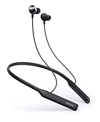 Philips Bluetooth Neckband Headphones, Wireless Earbuds IPX5 Waterproof Sport Earphones, Lightweight, Deep Bass with Vibration Call Alert Neckband