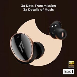 1MORE EVO Noise Cancelling Earbuds, Audiophile Headphones with Dual Drivers, Adaptive ANC, Bluetooth Headphones, HiFi Sound, LDAC, Hi-Res Audio, 6 Mics, 28H Playtime, Wireless Charging, Black