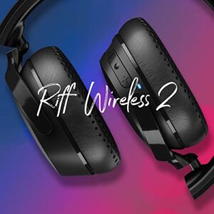 Skullcandy Riff 2 Wireless Headphones with Tile Finding Technology / 34 Hour Battery/Use with iPhone and Android/with Mic/Best for Music, Travel, and Gaming/Bluetooth Headphones - Black