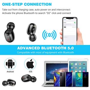 Erligpowht Bluetooth 5.0 Wireless Earbuds with 2000mAh Charging Case Stereo Headphones 90Hours Continuous Playback in Ear Built in Mic Headset Premium Sound with Deep Bass for Sport