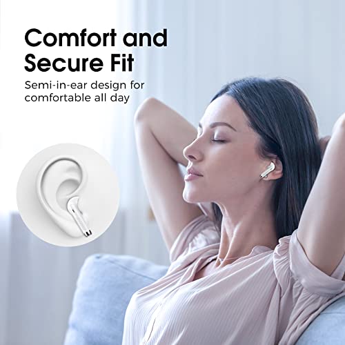 FAMOO Wireless Earbuds, Bluetooth 5.3 Headphones, Mini Bluetooth Earbuds with 35H Mini Charging Case, USB-C Fast Charging, Built-in Mics with Deep Bass, IPX7 Waterproof for Work, Travel…