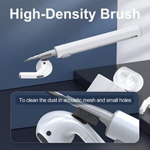 House Gem Airpods Cleaner Kit Multi-Function Cleaning Kit Pen for Airpod Pro 1 2 3 3-in-1 Design with Soft Brush High Density Sponge for Earbuds iPhone Bluetooth Headphone Earphone Case White