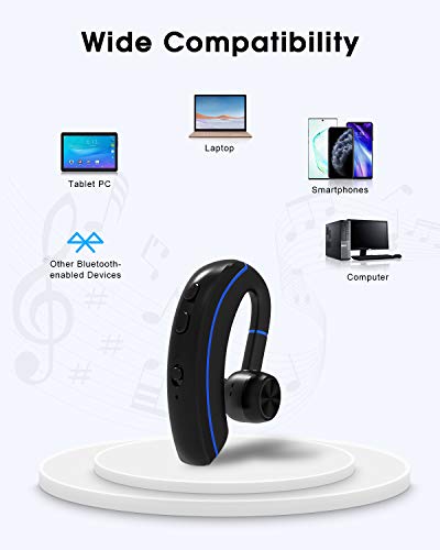 NANAMI Bluetooth Headset, Bluetooth Earpiece V5.0, 320Hrs Ultralight Headphones with Rotatable Mic, Hands-Free Earphones, Noise Cancelling, in-Ear Earbuds for iPhone Android Cell Phone/Laptop/Trucker