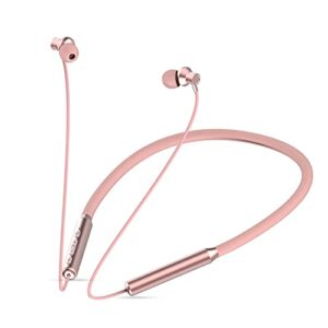 klokol bluetooth headphones neckband v5.0 wireless headset sport earbuds w/mic cordless noise canceling earphones 15hrs playtime for gym running compatible with iphone samsung android (rose gold)