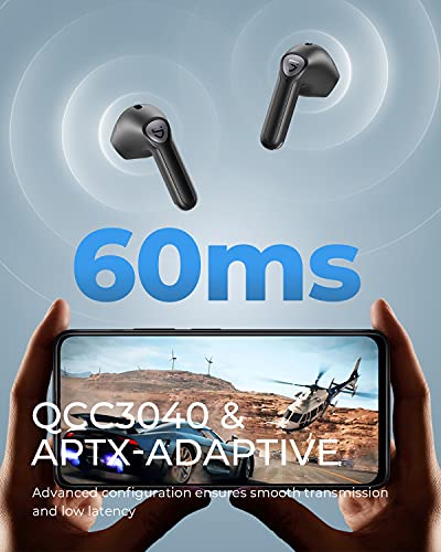 SoundPEATS Air3 Wireless Earbuds Mini Bluetooth V5.2 Earphones with Qualcomm QCC3040 and aptX-Adaptive, 4-Mic and CVC 8.0 Noise Cancellation, TrueWireless Mirroring Tech, in-Ear Detection