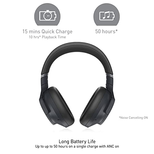 Technics Wireless Noise Cancelling Headphones, High-Fidelity Bluetooth Headphones with Multi-Point Connectivity, Impressive Call Quality, and Comfort Fit - EAH-A800-K Black