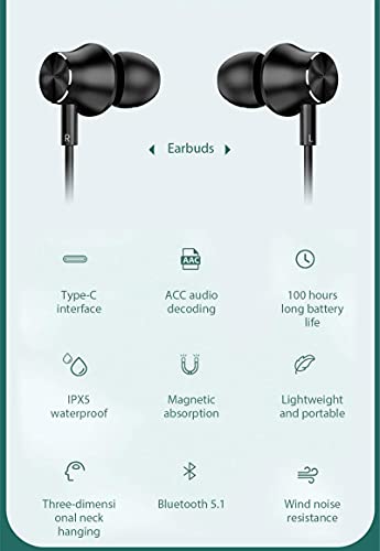 Nepartak Bluetooth Headphones Neckband, Long Battery Life,100 Hours Playtime,IPX5 Waterproof, Bluetooth Wireless Sport Headphones,Bluetooth Neckband Running Headset with Microphone