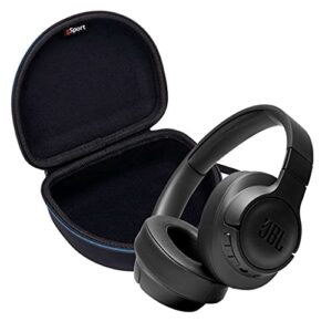jbl tune 710bt wireless over-ear headphone bundle with gsport deluxe travel case (black)