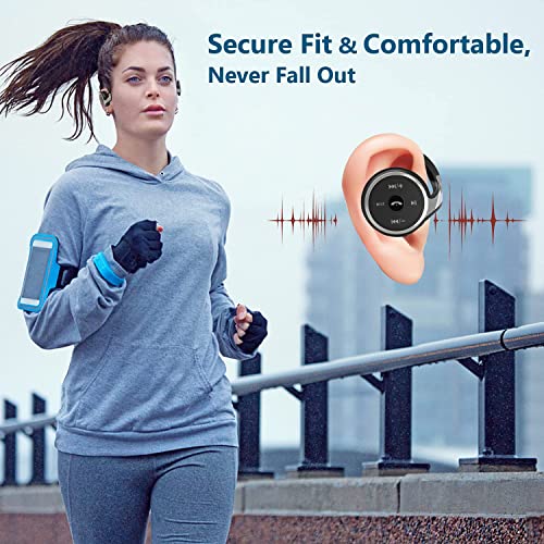 Behind The Head Headphones, itayak Bluetooth 5.0 Neckband Around Head Headphones Lightweight Small Foldable Wireless Sports Sweatproof Headset with Microphone, TF Card Slot & Carrying Case (Black)
