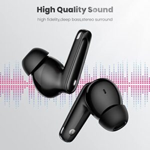 Wireless Earbuds for iPhone 14 Pro Max 13,5.2 Bluetooth Headphones Noise Canceling Ear Buds with Mic Touch Control Bass Stereo Earbuds for Samsung S23 Ultra S22 A53 Pixel 7 Pro 6 Android Phone Earbuds