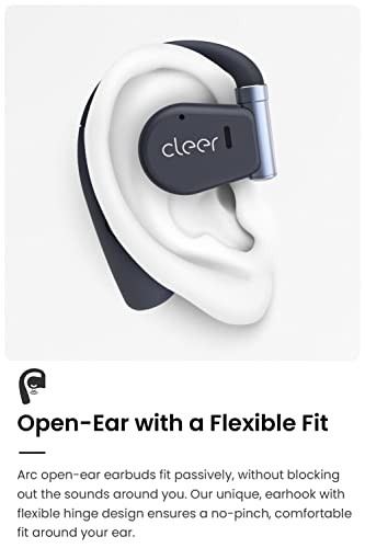 Cleer Audio ARC Open-Ear True Wireless Headphones with Touch Controls, Long-Lasting Battery Life, Touch Control, and Powerful Audio for Music, Podcasts, and More (Blue)