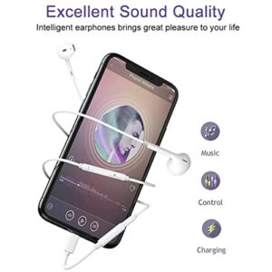 Apple Earbuds Wired iPhone Headphones, Earphones with Lightning Noise Isolating [Apple MFi Certified] Built-in Microphone & Volume Control Compatible with iPhone 14/13/12/11/XR/XS/X/7/7 Plus/8/8Plus