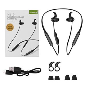 Avantree NB16 Bluetooth Neckband Headphones Earbuds for TV PC, No Delay, 20 Hrs Playtime Wireless Earphones with Mic, Magnetic, Light & Comfortable, Compatible with iPhone Cell Phones, Workout Gym