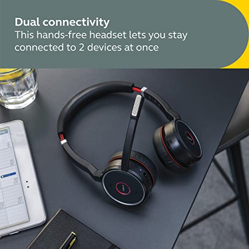 Jabra Evolve 75 SE Stereo Wireless Headset - Bluetooth Headset with Noise-Cancelling Microphone, Active Noise Cancellation - MS Teams Certified, Works with All Other Platforms  - Black