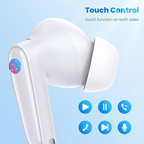 Wireless Earbuds for Google Pixel 7 Pro, 5.2 Bluetooth Headphones Noise Cancelling Ear Buds with Mic Touch Control HiFi Stereo for iPhone 14 Pro Max Samsung Galaxy S23 Ultra S22 OnePlus 11 10T Android