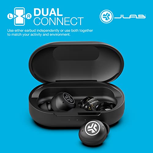 JLab JBuds Air Pro True Wireless Earbuds | Black | Bluetooth Multipoint | Auto Play & Pause | Dual Connect | IP55 Sweat & Dust Resistance | Be Aware Audio for Safety | Custom 3 EQ Sound Settings