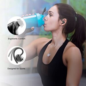 Wireless Earbuds Bluetooth 5.3 Headphones 48hrs Playtime Immersive Bass Bluetooth Earbuds IPX7 Waterproof Earphones with Earhooks Built-in Mic LED Display Headset for Sports Workout Gym Running Black