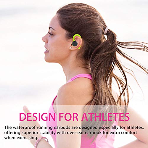 APEKX Sport in-Ear TWS Headphone True Wireless Bluetooth 5.1 Sports Earphone, IPX7 Waterproof Stereo Sound, Built-in Mic Earphones for Sports Gym Workouts(Black)