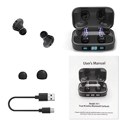 Wireless Earbuds with Immersive Sound True 5.0 Bluetooth in-Ear Headphones with 2000mAh Charging Case Easy-Pairing Stereo Calls/Touch Control/Built-in Microphones/IPX7 Sweatproof/Deep Bass for Sports