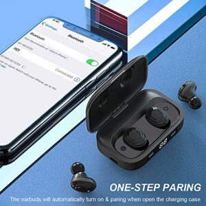 Wireless Earbuds with Immersive Sound True 5.0 Bluetooth in-Ear Headphones with 2000mAh Charging Case Easy-Pairing Stereo Calls/Touch Control/Built-in Microphones/IPX7 Sweatproof/Deep Bass for Sports