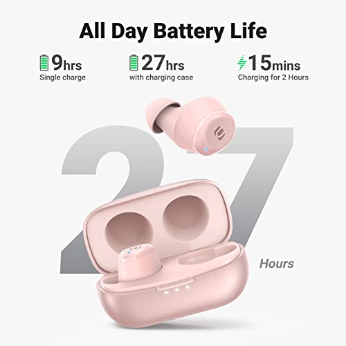 UGREEN HiTune Wireless Earbuds Bluetooth 5.0, Aptx HiFi Stereo Wireless Headphones with Built-in Mic, CVC 8.0 Clear Call Bluetooth Earbuds, Wireless Earphones with Deep Bass, 27H Playtime Rosegold