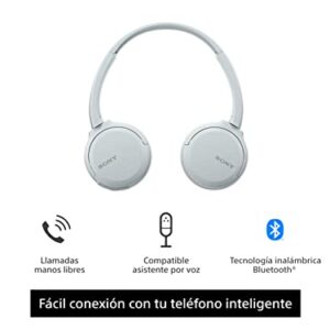 Sony Wireless Headphones WH-CH510: Wireless Bluetooth On-Ear Headset with Mic for Phone-Call, White (Amazon Exclusive)