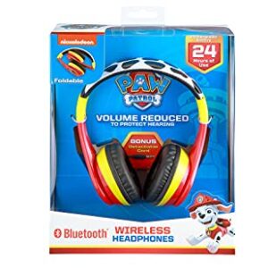 eKids Paw Patrol Kids Bluetooth Headphones, Wireless Headphones with Microphone Includes Aux Cord, Volume Reduced Kids Foldable Headphones for School, Home, or Travel