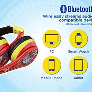 eKids Paw Patrol Kids Bluetooth Headphones, Wireless Headphones with Microphone Includes Aux Cord, Volume Reduced Kids Foldable Headphones for School, Home, or Travel