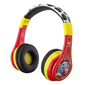 eKids Paw Patrol Kids Bluetooth Headphones, Wireless Headphones with Microphone Includes Aux Cord, Volume Reduced Kids Foldable Headphones for School, Home, or Travel