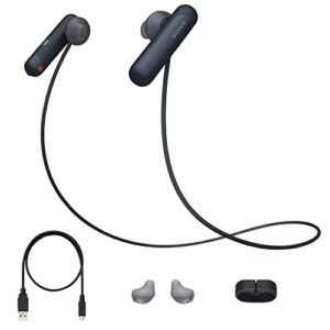 sony extra bass bluetooth headphones, best wireless sports earbuds with mic/microphone, ipx4 splashproof stereo comfort gym running workout up to 8.5 hour battery, black (international version)