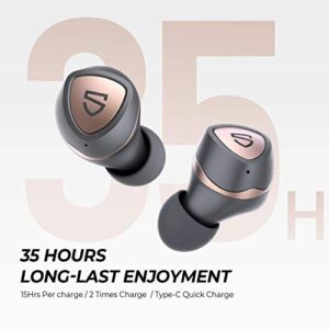 SoundPEATS Sonic Wireless Earbuds with QCC3040, Bluetooth V5.2 Headphones in-Ear Stereo Earbuds with aptX-Adaptive, Game Mode, CVC 8.0, TrueWireless Mirroring, Single/Twin, 35 Hours of Listening Time