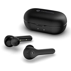 motorola moto buds 085 – true wireless bluetooth earbuds with microphone and usb-c charging case – ipx5 water resistant, smart touch-control, lightweight comfort-fit, clear sound & deep bass – black