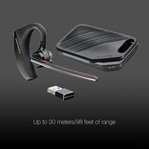 Poly Plantronics Voyager 5200 UC Bluetooth Headset Bundle - GTW Wall Charger, USB Dongle, Plantronics Charging Case 206110-01-B, for Avaya J179, Smartphones, PC, MAC, Tablet, Softphones, Zoom, Webex