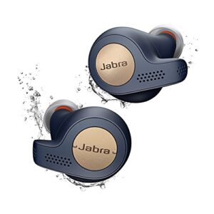 jabra elite active 65t alexa enabled true wireless sports earbuds with charging case – copper blue (renewed)